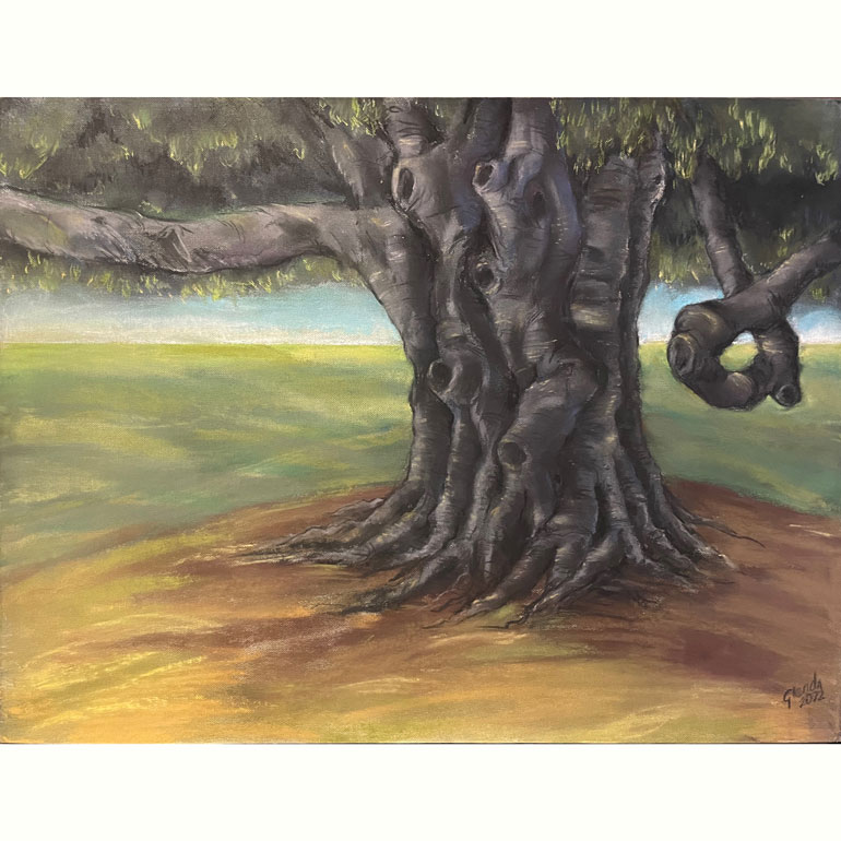 #GlendaMarkwellArt Fig in the Park: pastel on canvas board