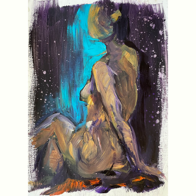 #GlendaMarkwellArt Figure 3 acrylic on canvas paper