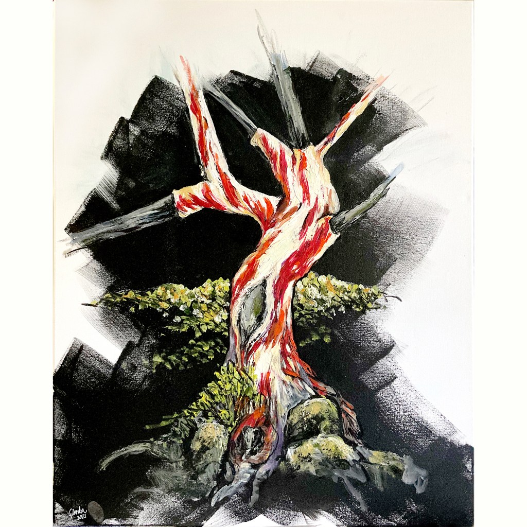 #GlendaMarkwellArt Snow Gum Acrylic on canvase